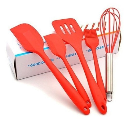 Conjunto de Espátulas de Cocina de Silicona con Batidor – 5 Piezas