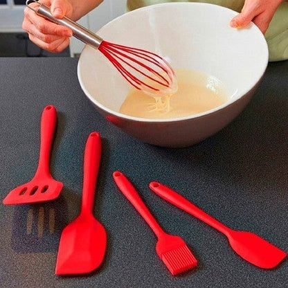 Conjunto de Espátulas de Cocina de Silicona con Batidor – 5 Piezas
