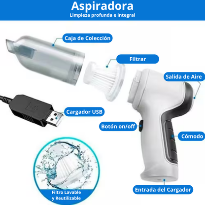 Aspiradora portátil + 3 Regalos exclusivos + Envío gratis hasta las 23:59